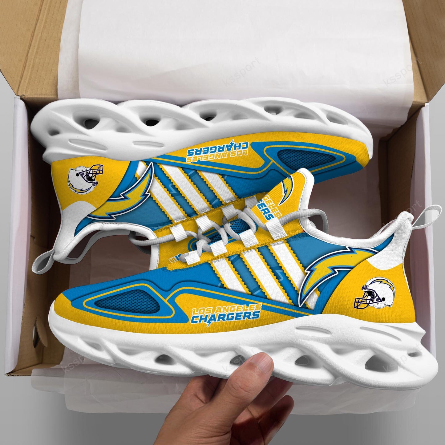 Ideafootwear Los Angeles Chargers Max Soul Shoes Sneakers For Men And Women