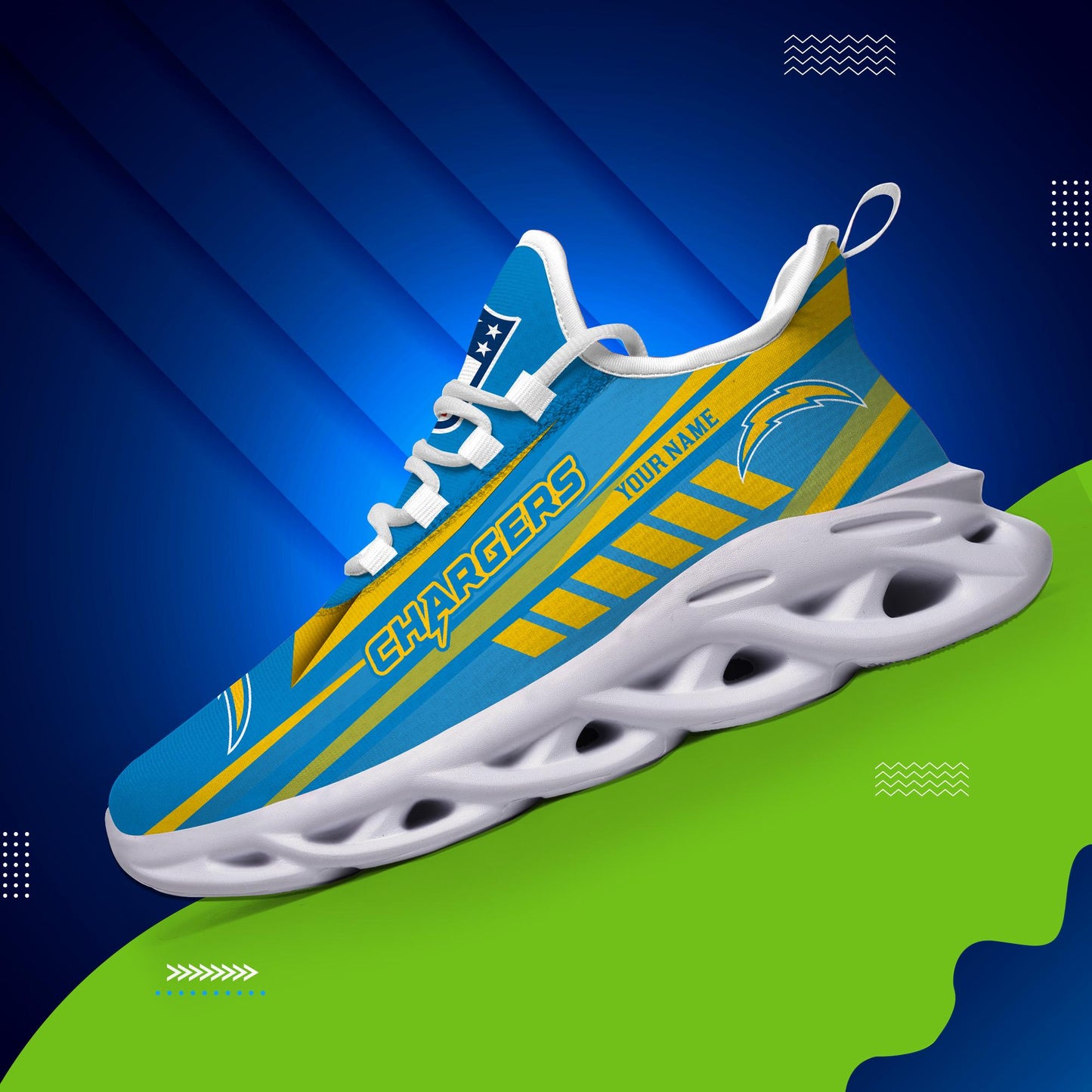 Ideafootwear Los Angeles Chargers Max Soul Shoes Sneakers For Men And Women
