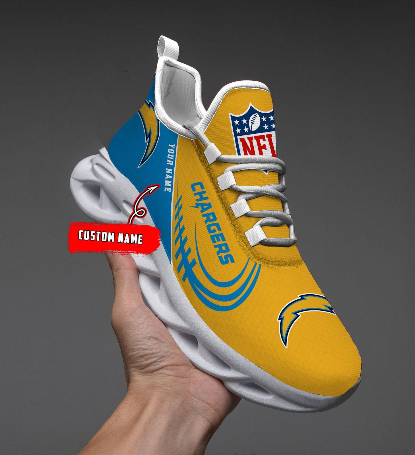 Ideafootwear Los Angeles Chargers Max Soul Shoes Sneakers For Men And Women