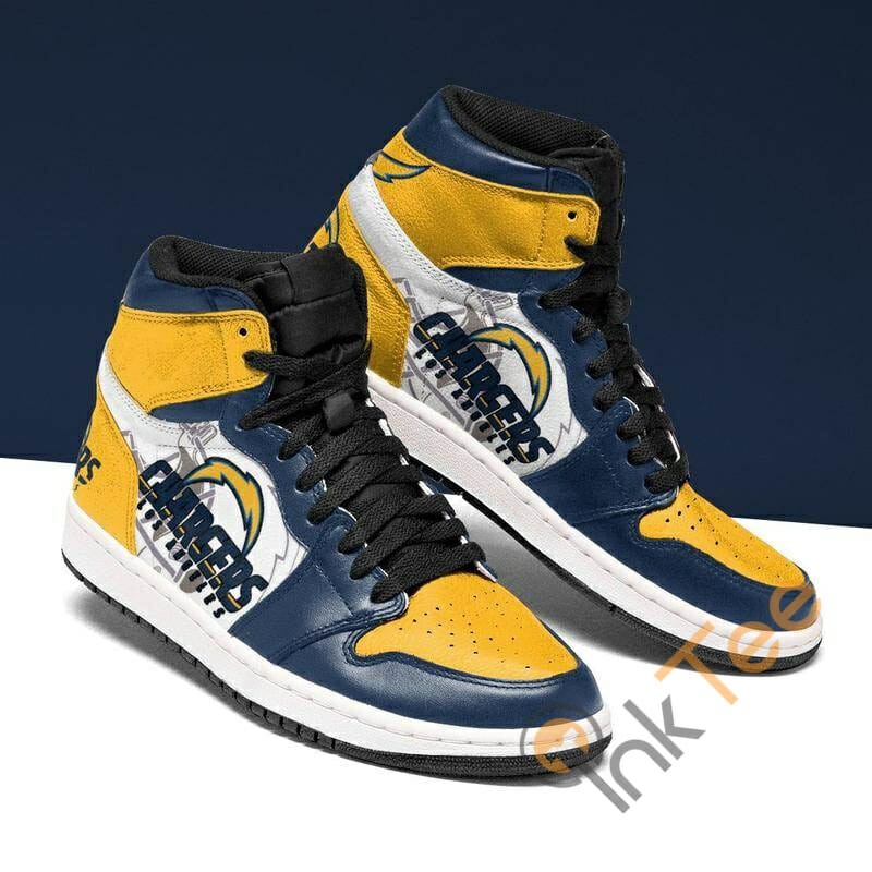 Ideafootwear Los Angeles Chargers NFL AJ1 High Sneakers Shoes For Men And Women