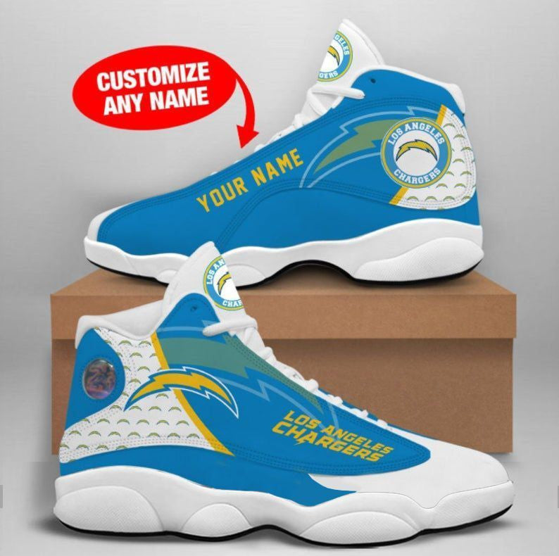Ideafootwear Los Angeles Chargers NFL AJ13 Sneakers Shoes For Men And Women