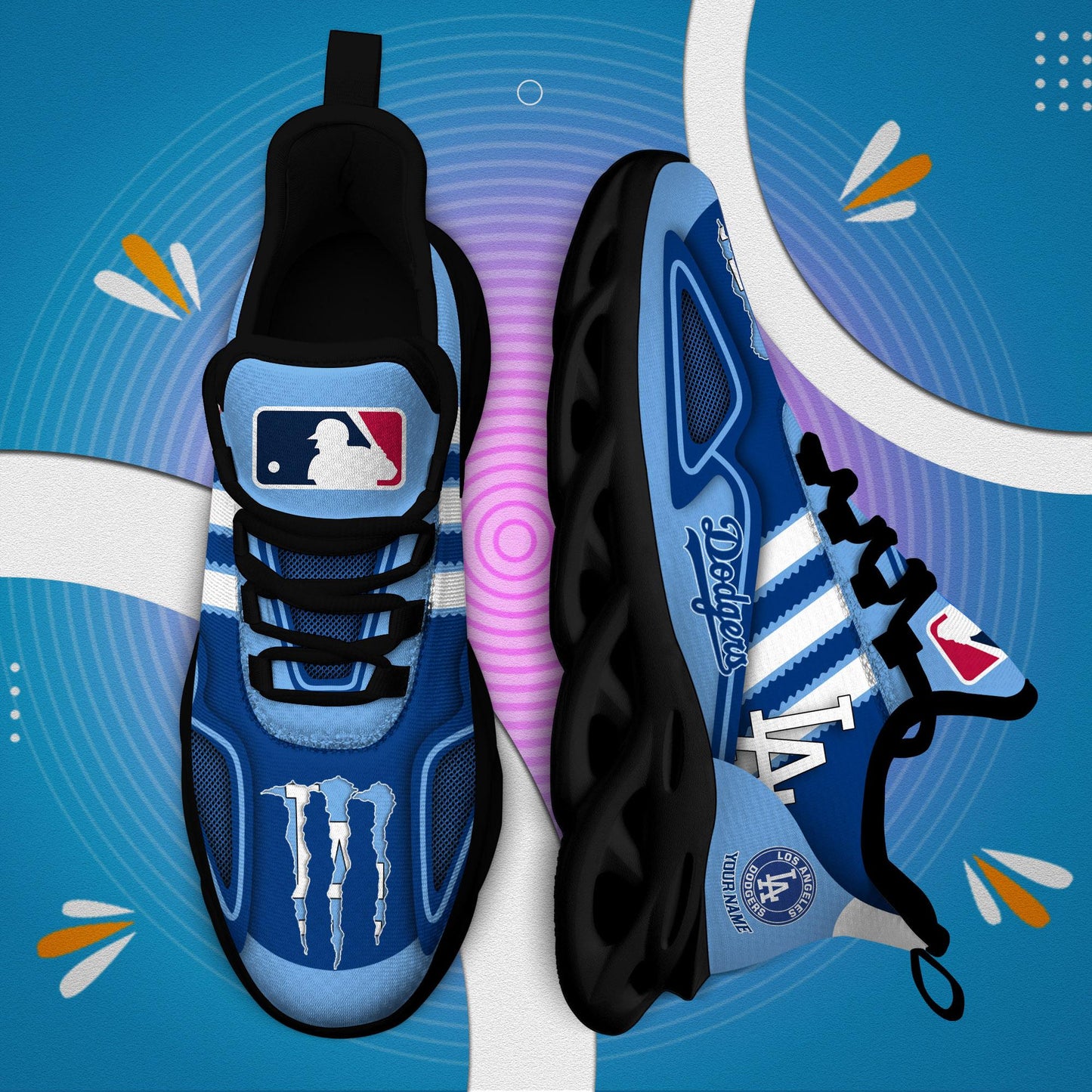 Ideafootwear Los Angeles Dodgers Max Soul Shoes Sneakers For Men And Women