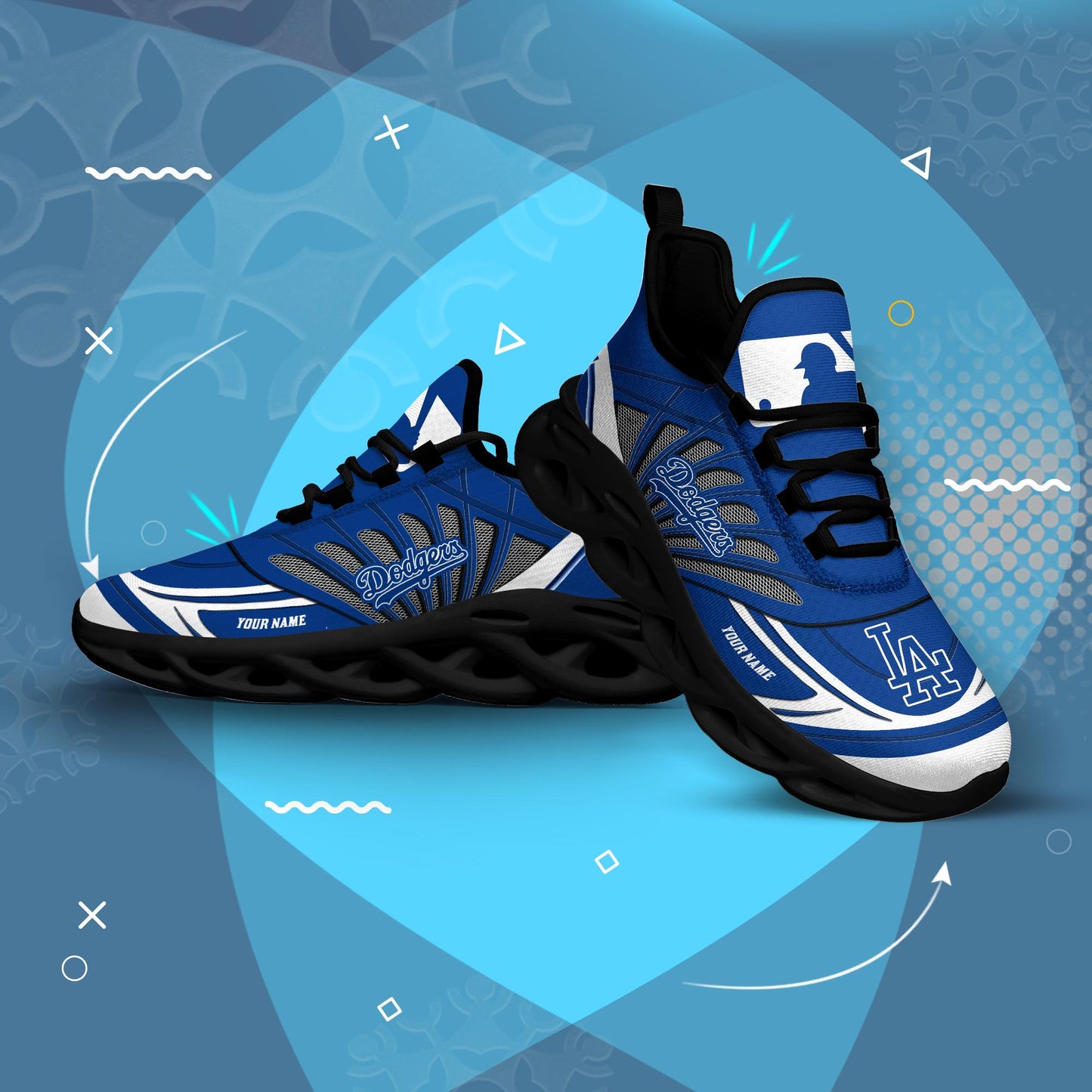 Ideafootwear Los Angeles Dodgers Max Soul Shoes Sneakers For Men And Women