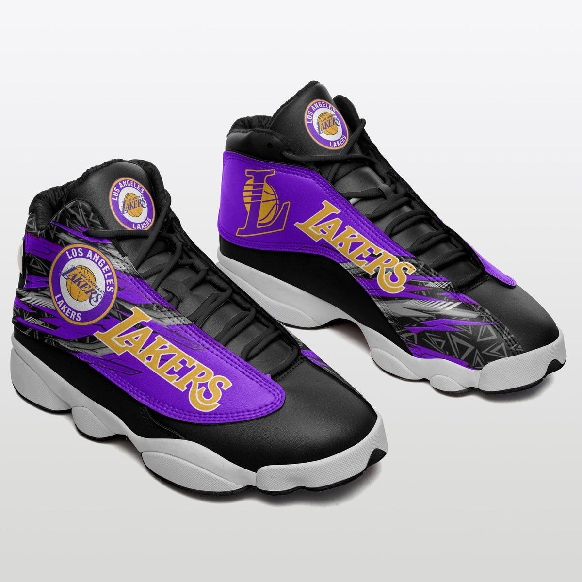 Ideafootwear Los Angeles Lakers NFL AJ13 Sneakers Shoes For Men And Women
