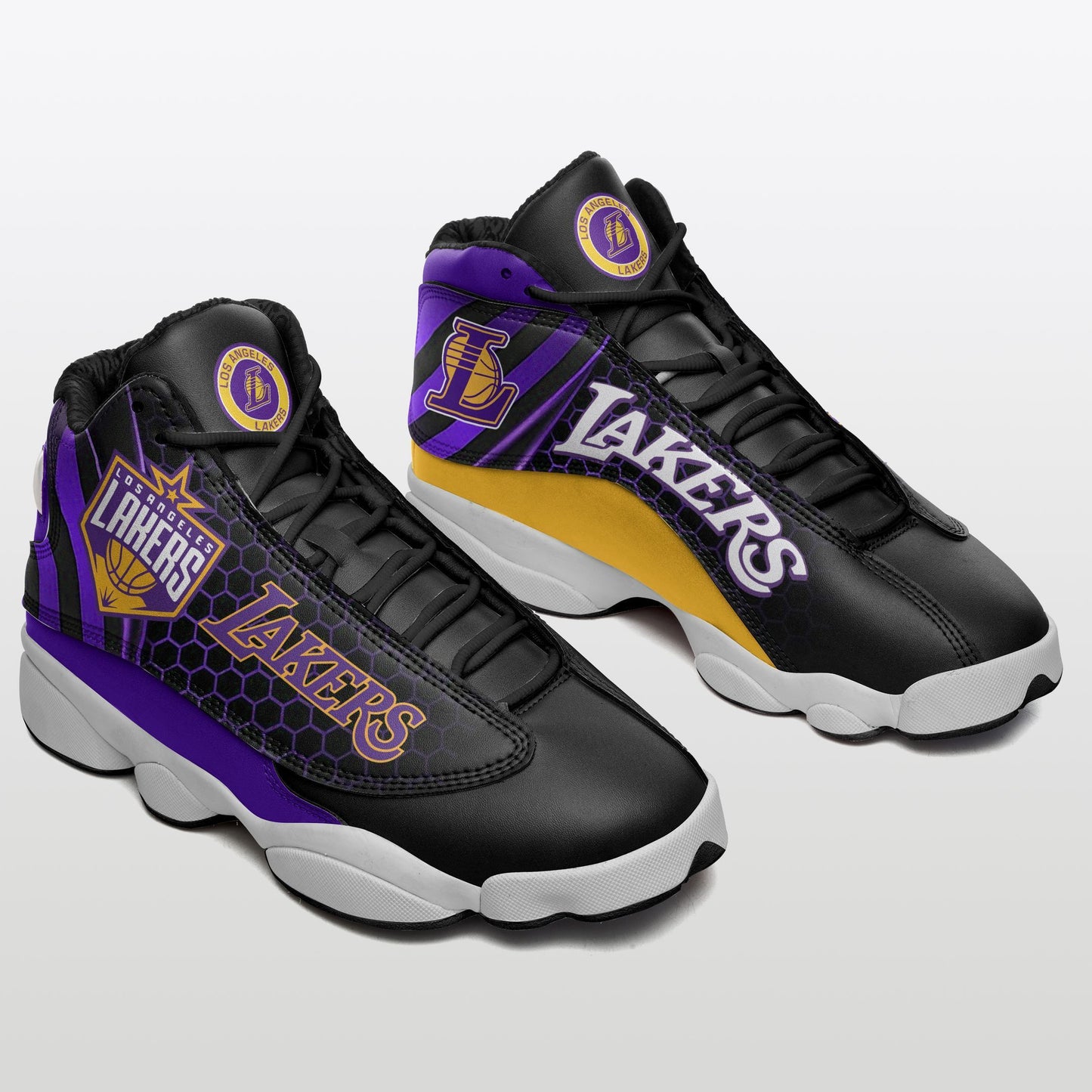 Ideafootwear Los Angeles Lakers NFL AJ13 Sneakers Shoes For Men And Women