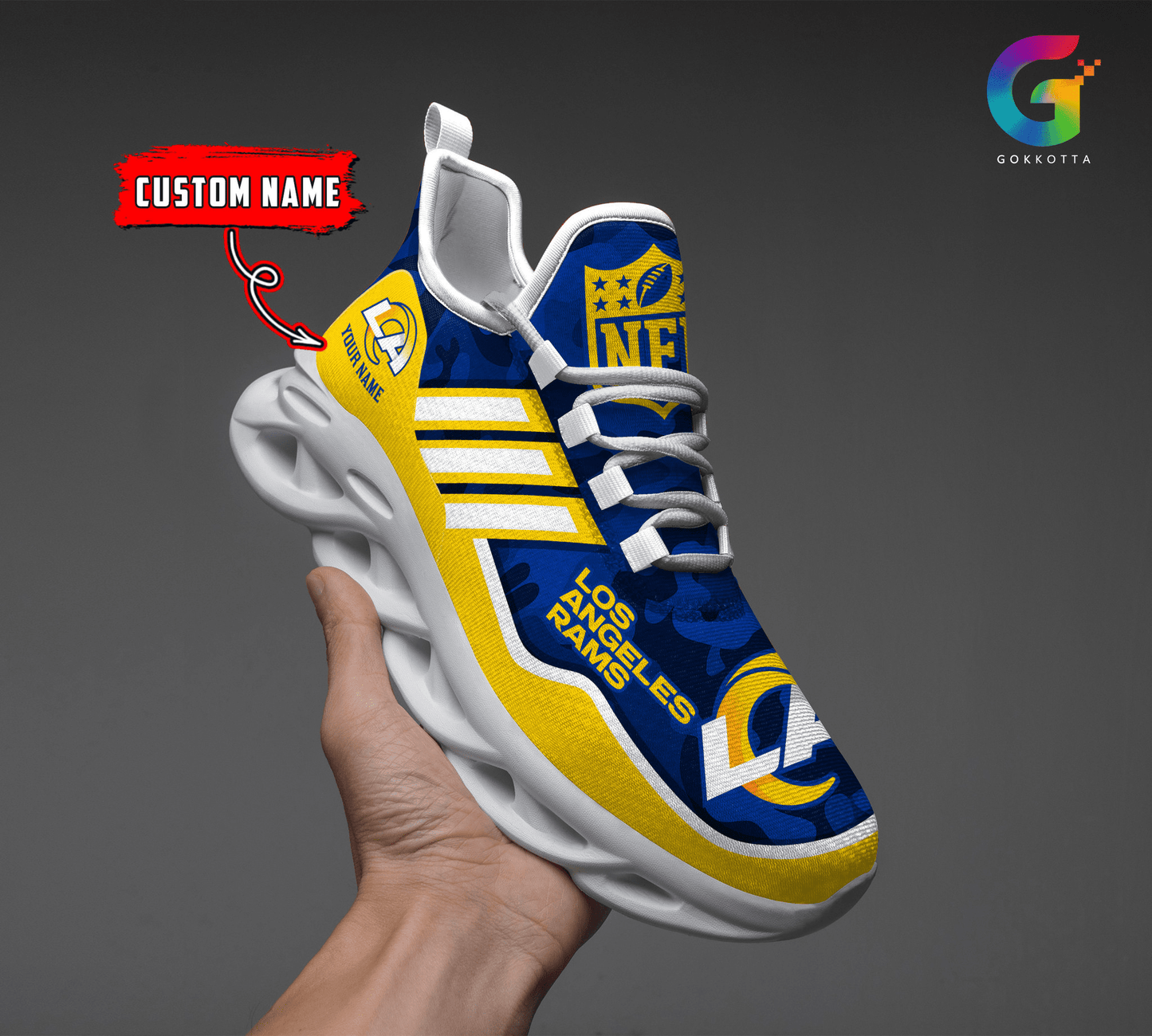 Ideafootwear Los Angeles Rams Max Soul Shoes Sneakers For Men And Women