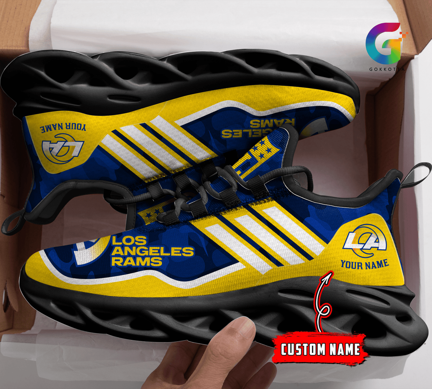 Ideafootwear Los Angeles Rams Max Soul Shoes Sneakers For Men And Women