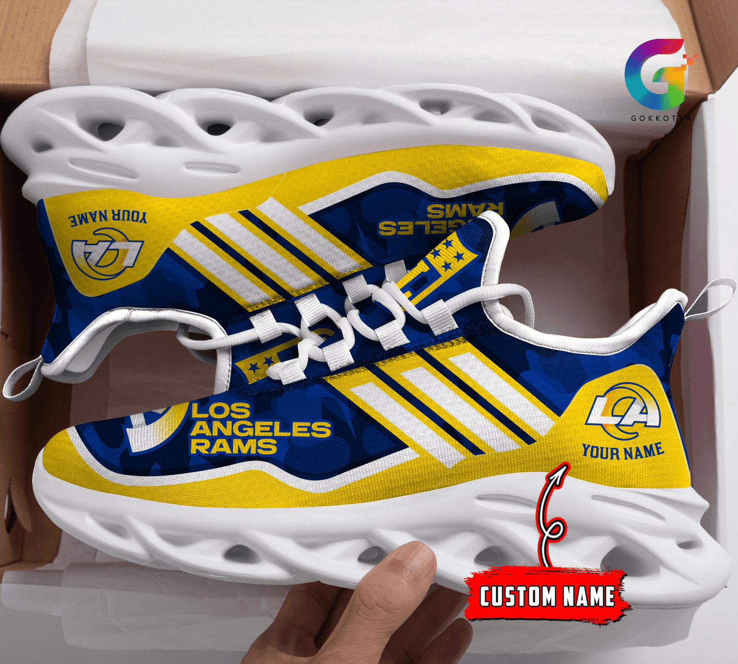 Ideafootwear Los Angeles Rams Max Soul Shoes Sneakers For Men And Women