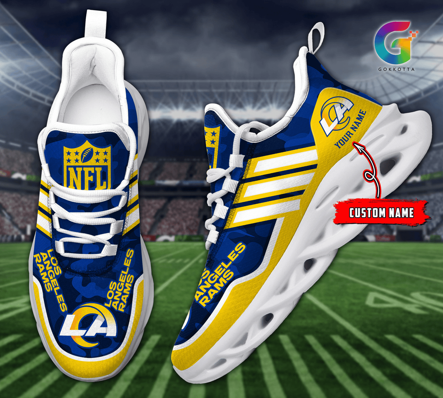 Ideafootwear Los Angeles Rams Max Soul Shoes Sneakers For Men And Women