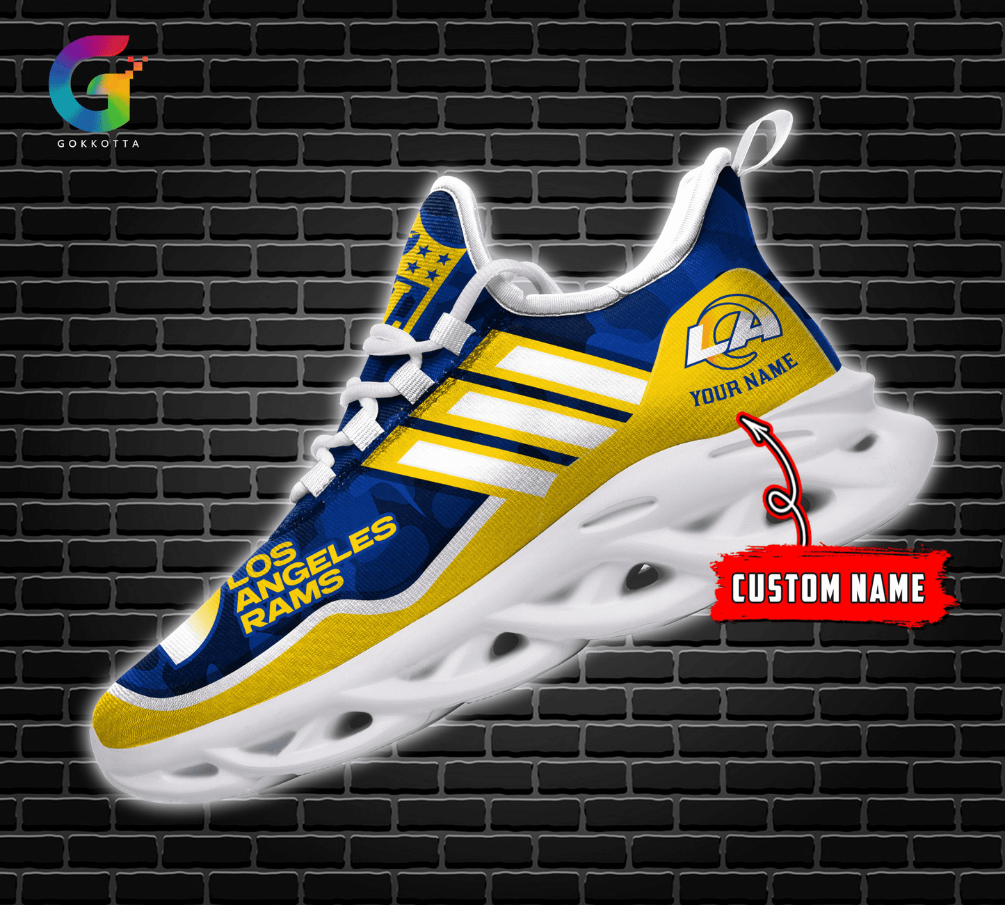 Ideafootwear Los Angeles Rams Max Soul Shoes Sneakers For Men And Women