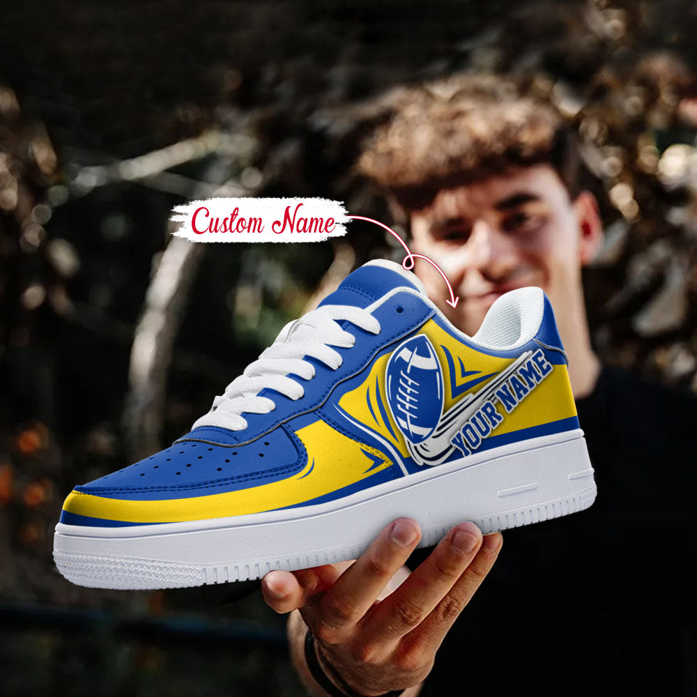 Ideafootwear Los Angeles Rams NFL Air Low-Top Sneakers Shoes For Men And Women