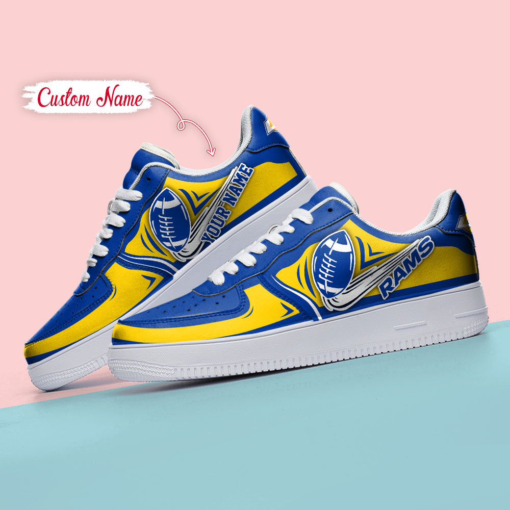Ideafootwear Los Angeles Rams NFL Air Low-Top Sneakers Shoes For Men And Women