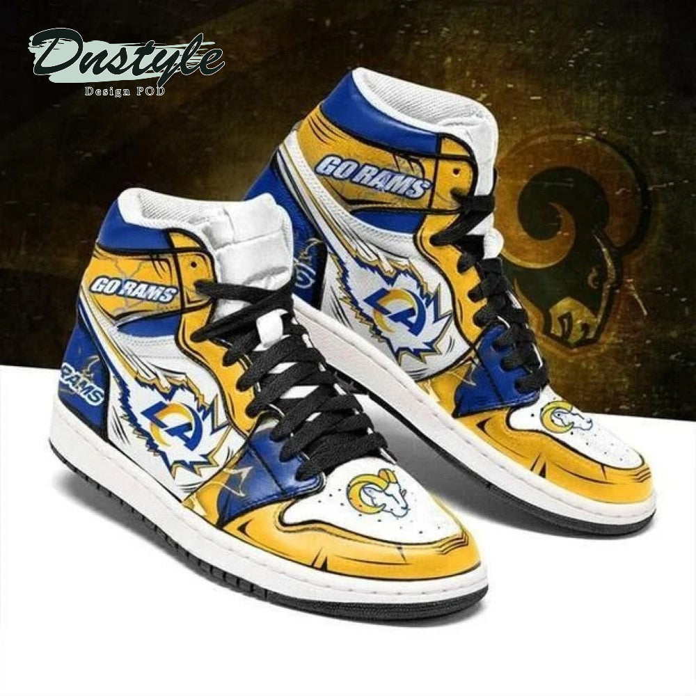 Ideafootwear Los Angeles Rams NFL AJ1 High Sneakers Shoes For Men And Women
