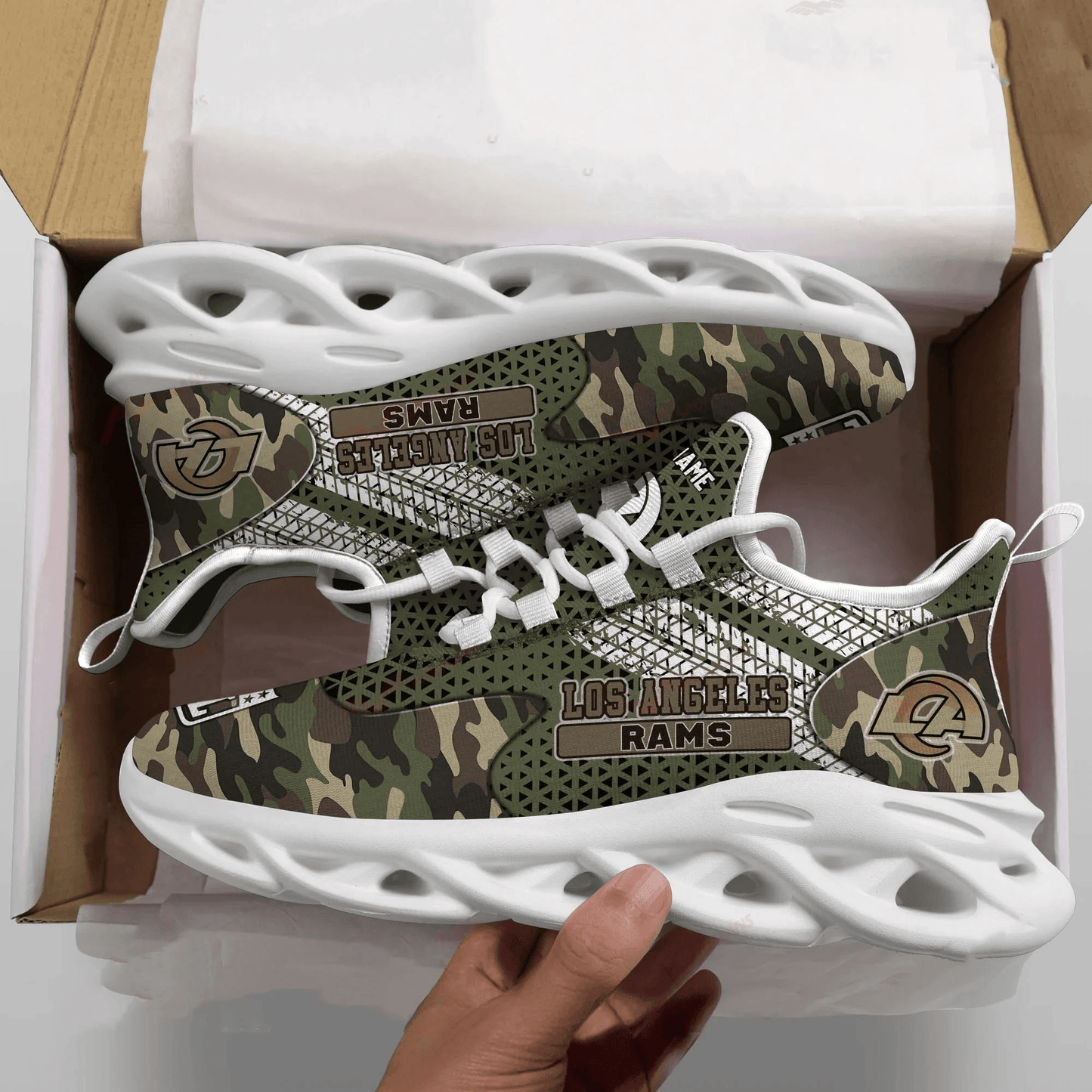 Ideafootwear Los Angeles Rams NFL Max Soul Shoes Sneakers For Men And Women