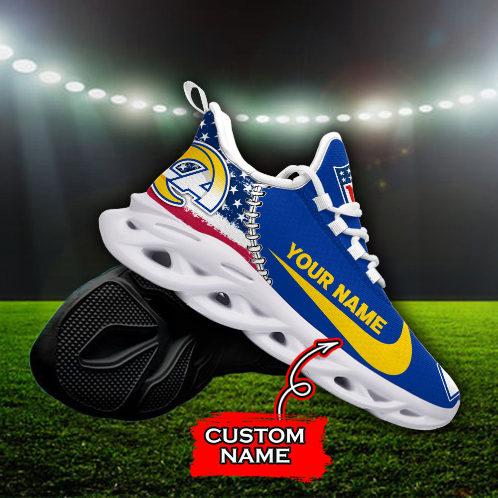 Ideafootwear Los Angeles Rams NFL Max Soul Shoes Sneakers For Men And Women