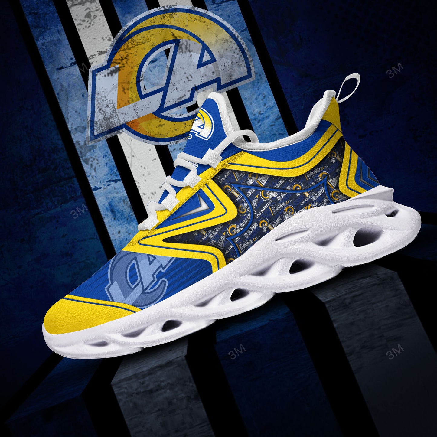 Ideafootwear Los Angeles Rams NFL Max Soul Shoes Sneakers For Men And Women