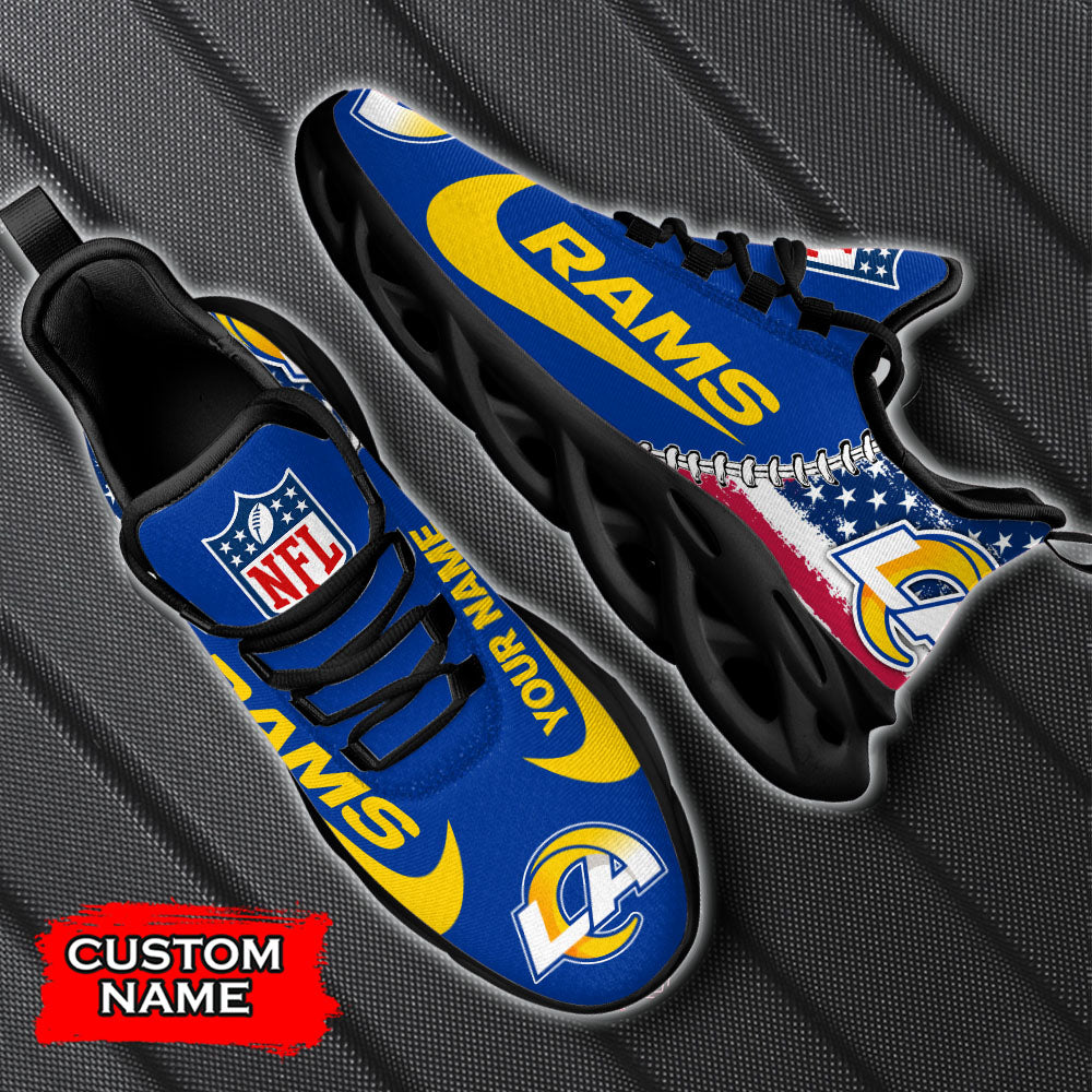 Ideafootwear Los Angeles Rams NFL Max Soul Shoes Sneakers For Men And Women