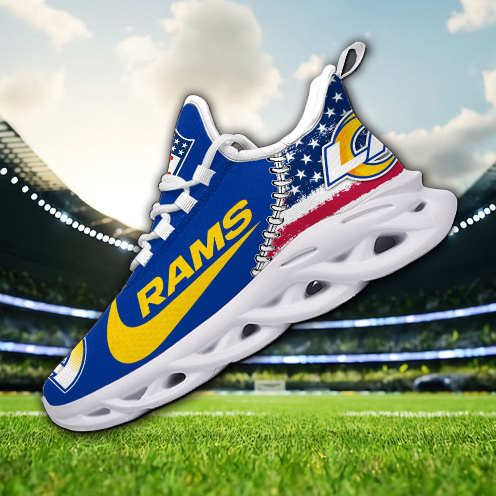 Ideafootwear Los Angeles Rams NFL Max Soul Shoes Sneakers For Men And Women