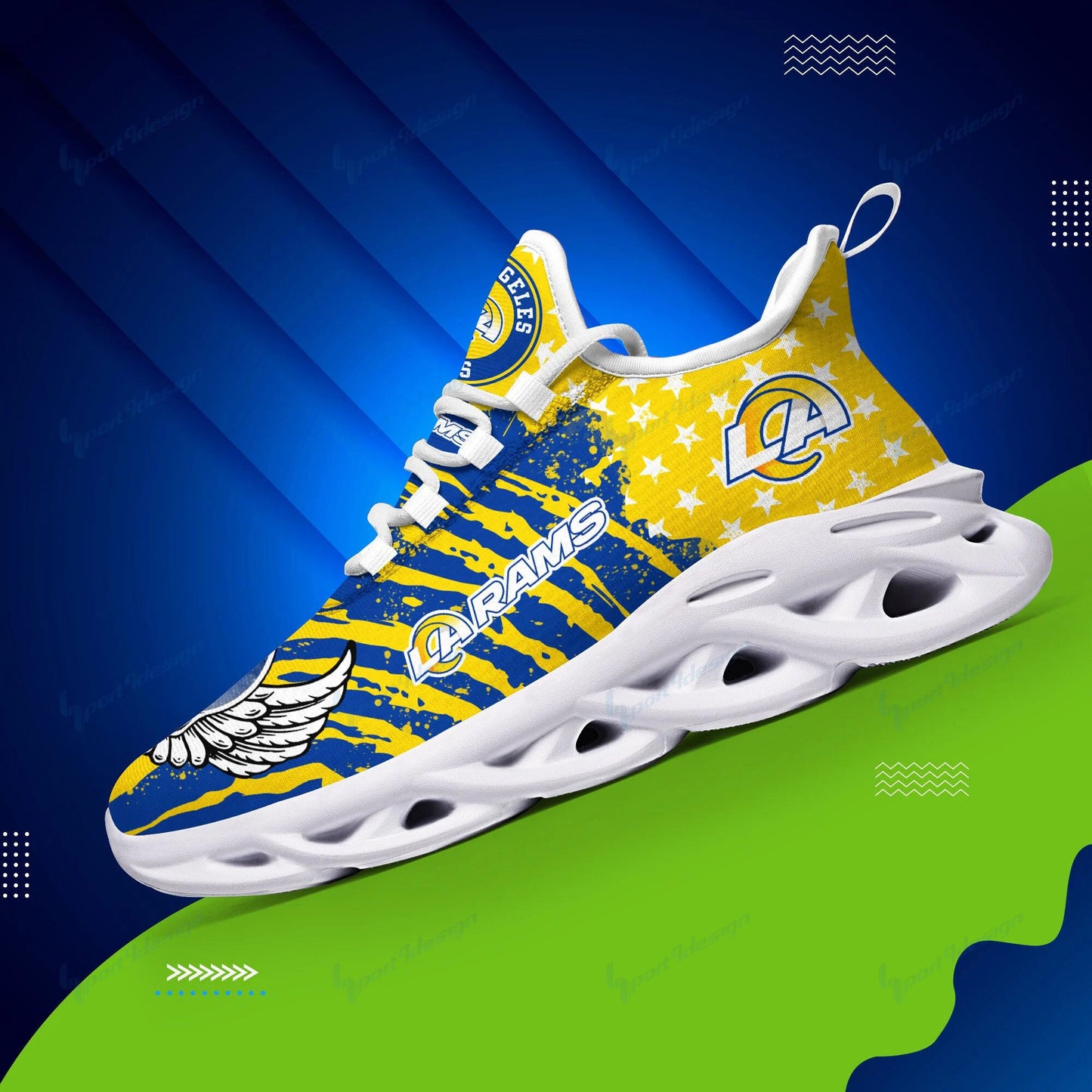 Ideafootwear Los Angeles Rams NFL Max Soul Shoes Sneakers For Men And Women