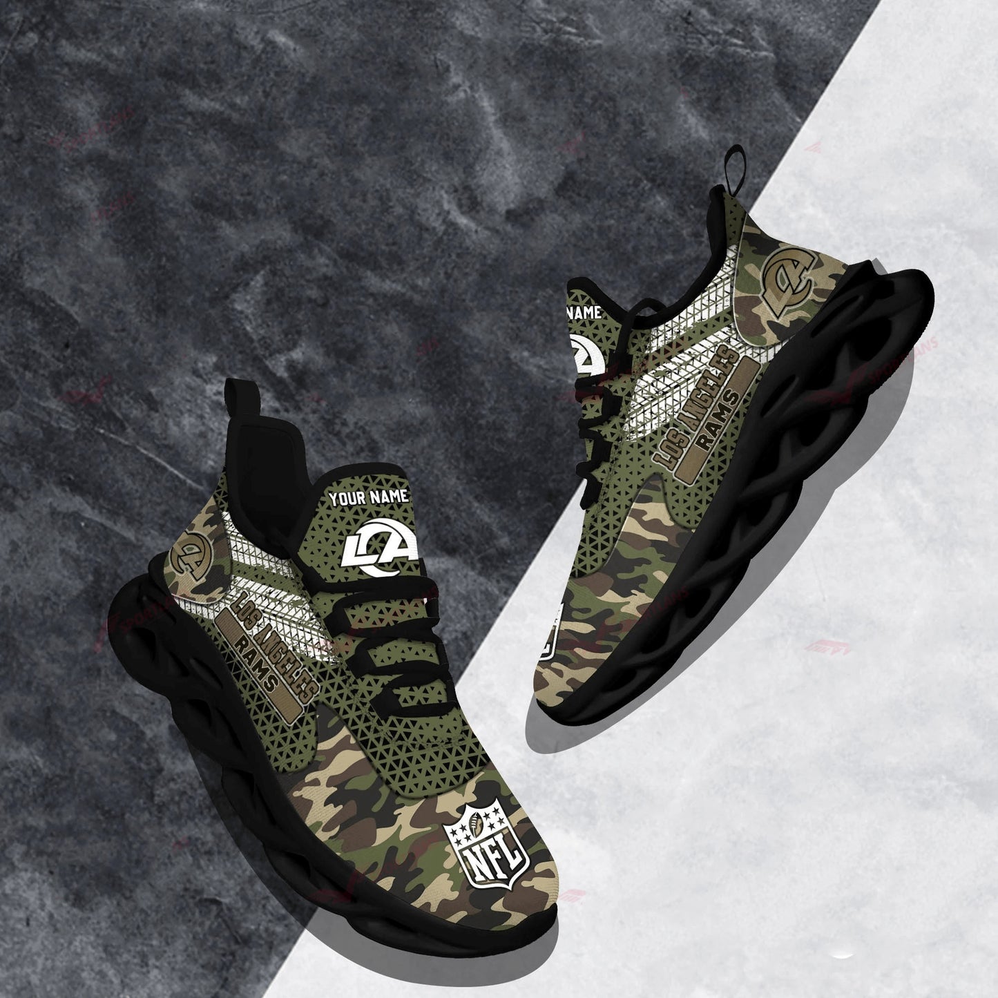 Ideafootwear Los Angeles Rams NFL Max Soul Shoes Sneakers For Men And Women