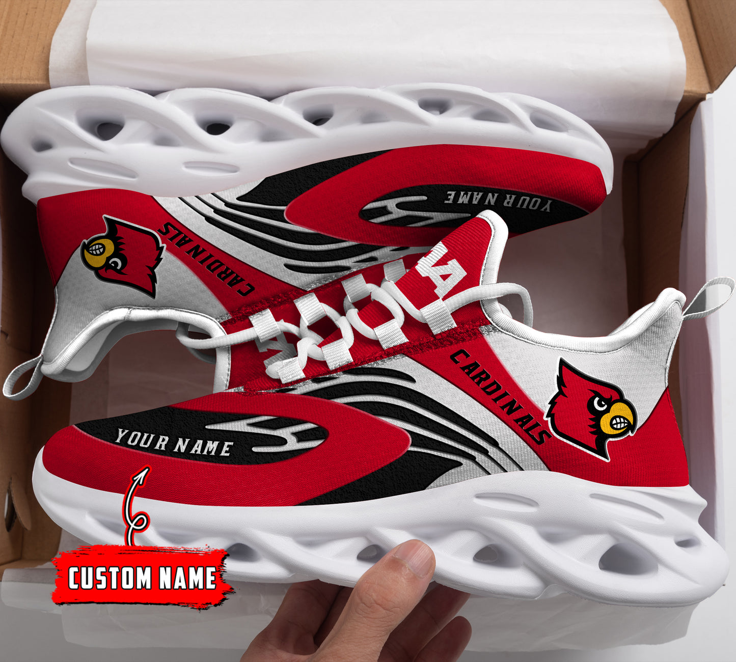 Ideafootwear Louisville Cardinals NCAA Max Soul Shoes Sneakers For Men And Women