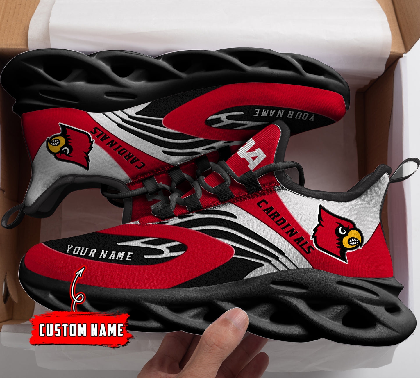 Ideafootwear Louisville Cardinals NCAA Max Soul Shoes Sneakers For Men And Women