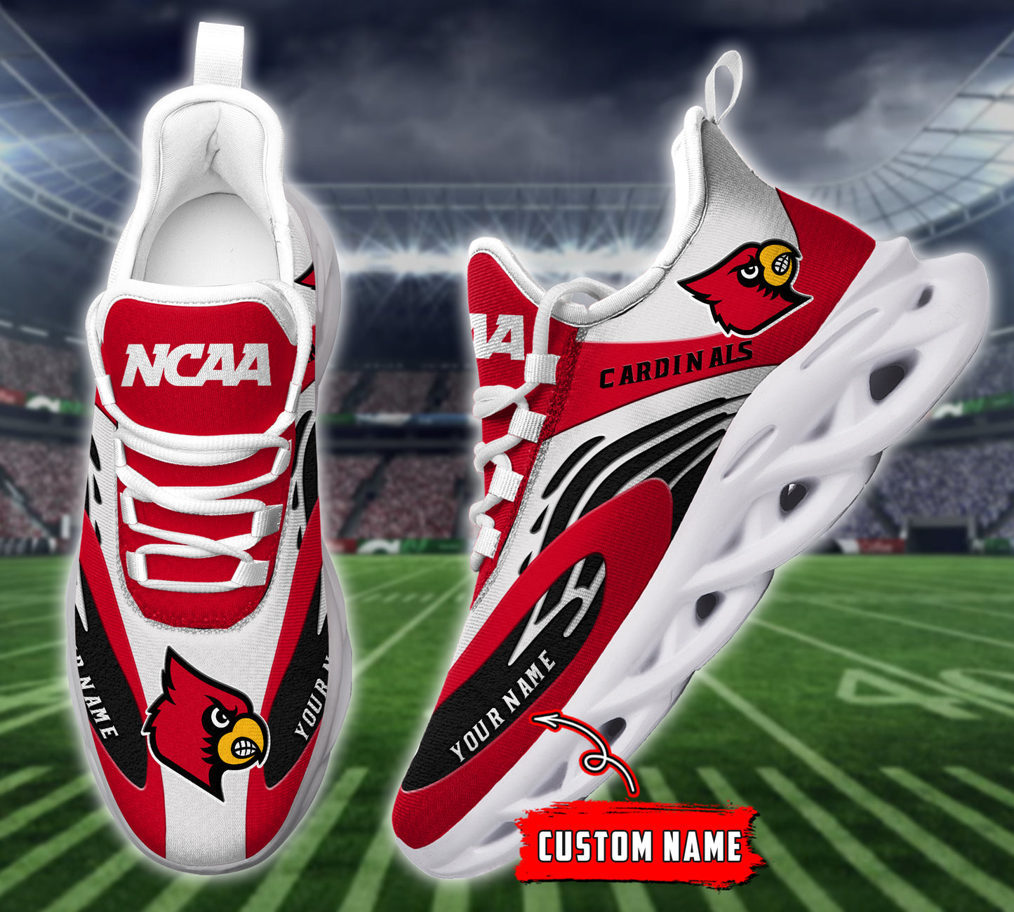 Ideafootwear Louisville Cardinals NCAA Max Soul Shoes Sneakers For Men And Women