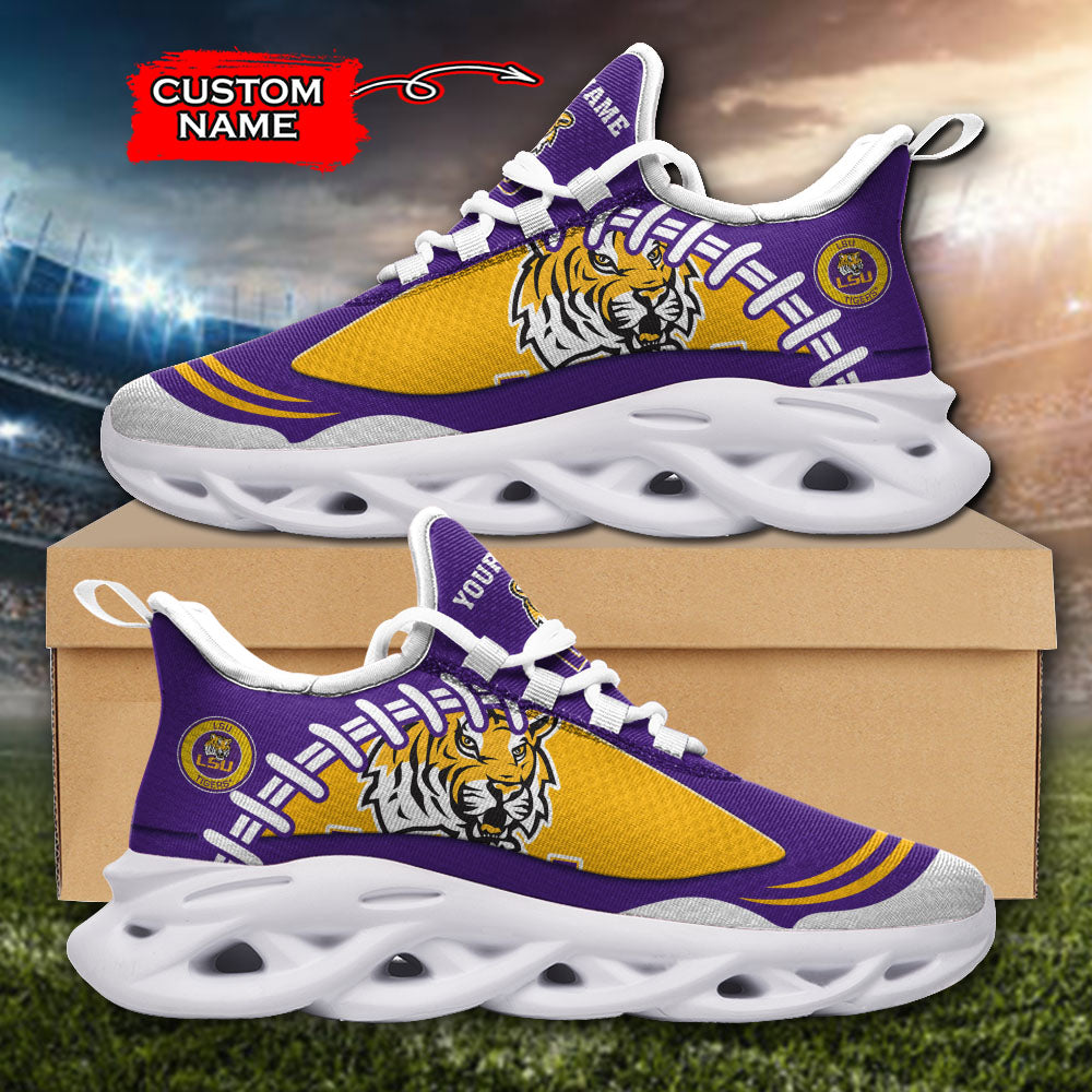 Ideafootwear LSU Tigers NCAA Max Soul Shoes Sneakers For Men And Women