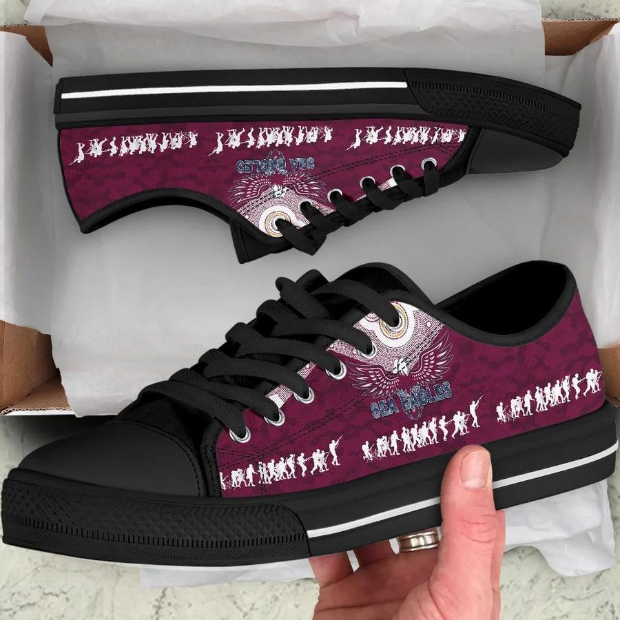 Ideafootwear Manly Warringah Sea Eagles Low Top Canvas Sneakers Shoes For Men And Women