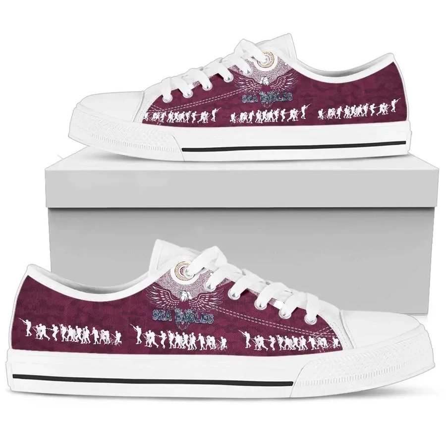Ideafootwear Manly Warringah Sea Eagles Low Top Canvas Sneakers Shoes For Men And Women