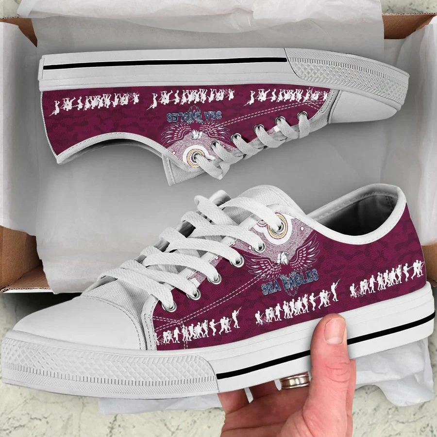 Ideafootwear Manly Warringah Sea Eagles Low Top Canvas Sneakers Shoes For Men And Women