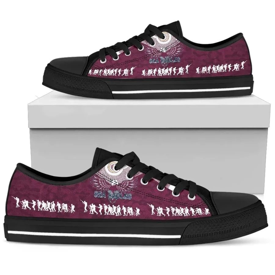 Ideafootwear Manly Warringah Sea Eagles Low Top Canvas Sneakers Shoes For Men And Women