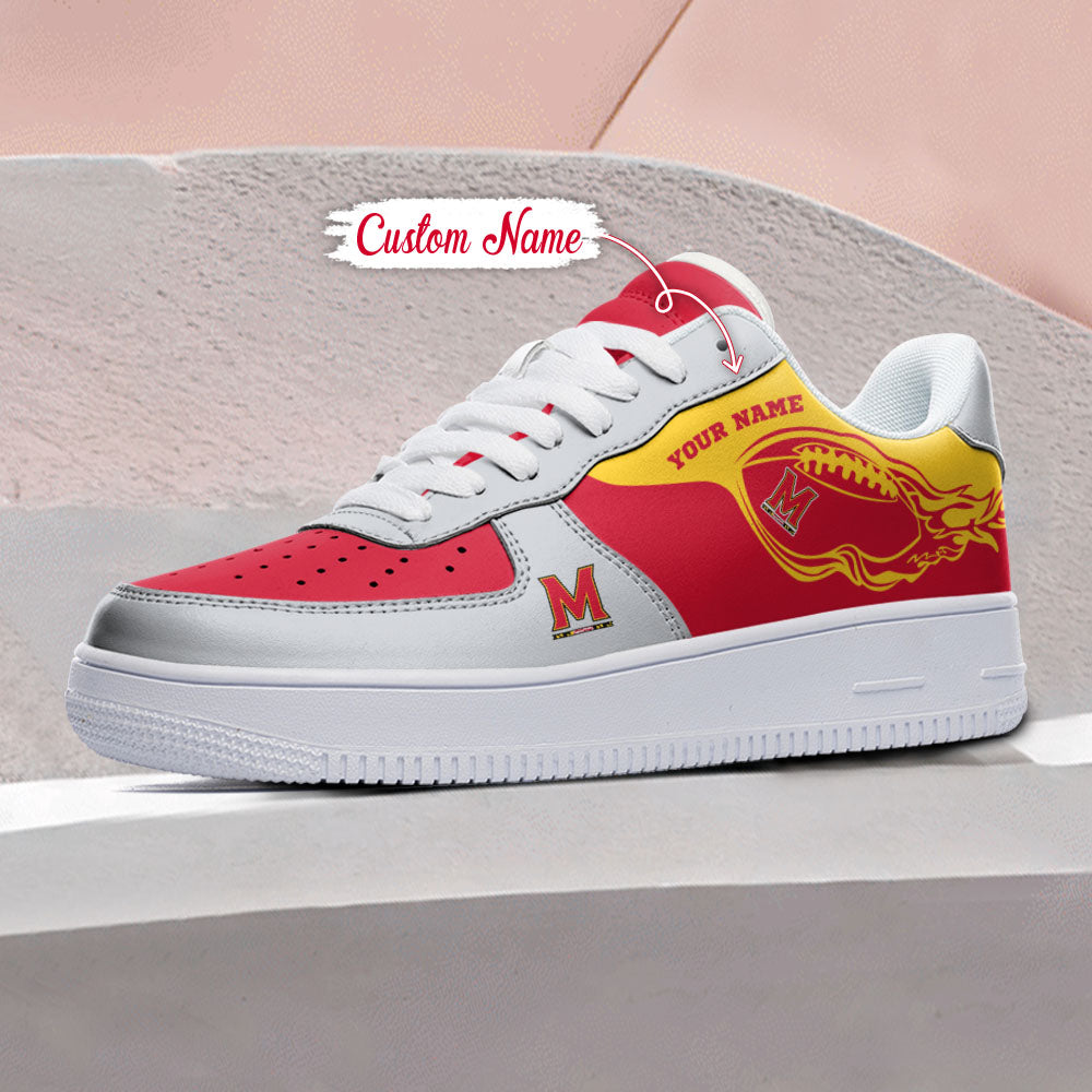 Ideafootwear Maryland Terrapins NCAA Air Low-Top Sneakers Shoes For Men And Women