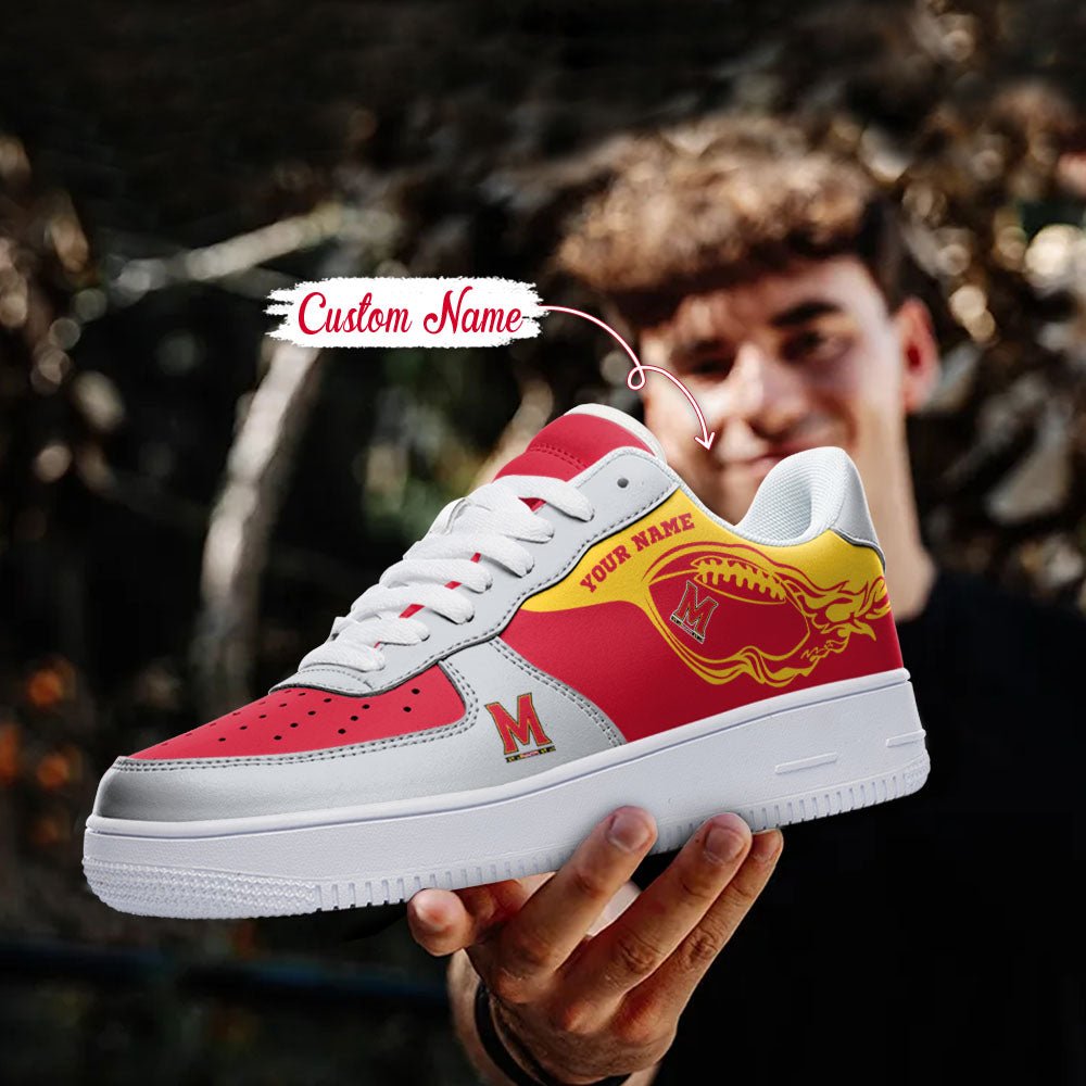 Ideafootwear Maryland Terrapins NCAA Air Low-Top Sneakers Shoes For Men And Women