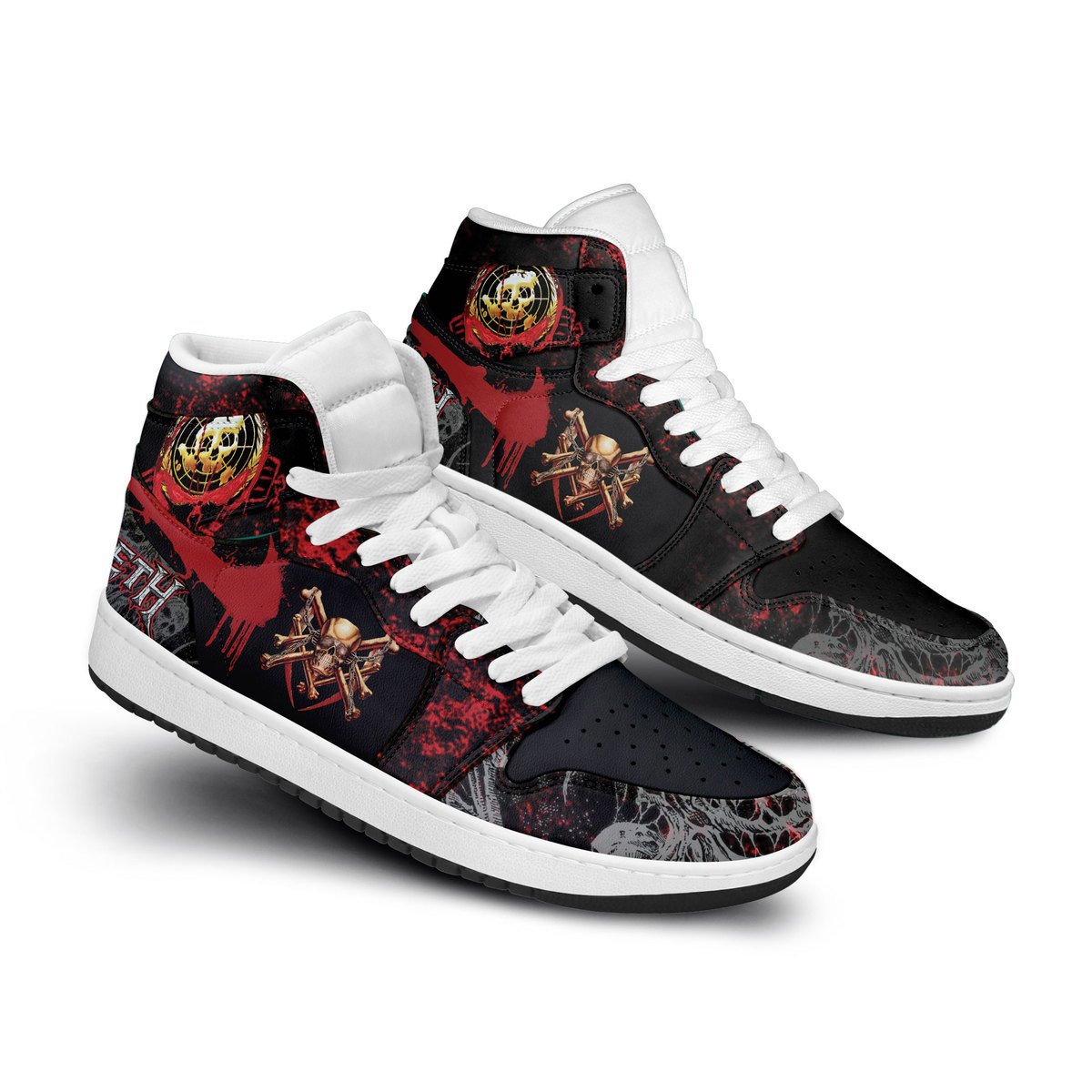 Ideafootwear Megadeth AJ1 High Sneakers Shoes For Men And Women
