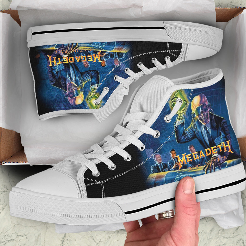Ideafootwear Megadeth High Top Canvas Sneakers Shoes For Men And Women