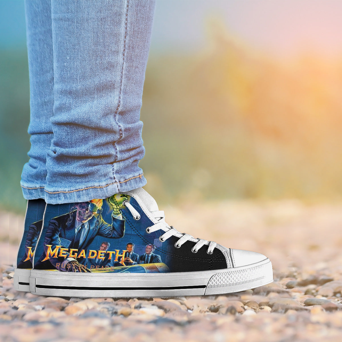 Ideafootwear Megadeth High Top Canvas Sneakers Shoes For Men And Women