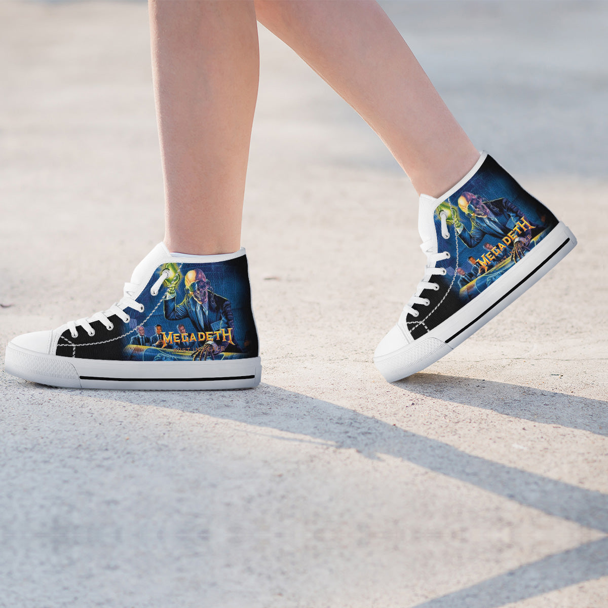 Ideafootwear Megadeth High Top Canvas Sneakers Shoes For Men And Women