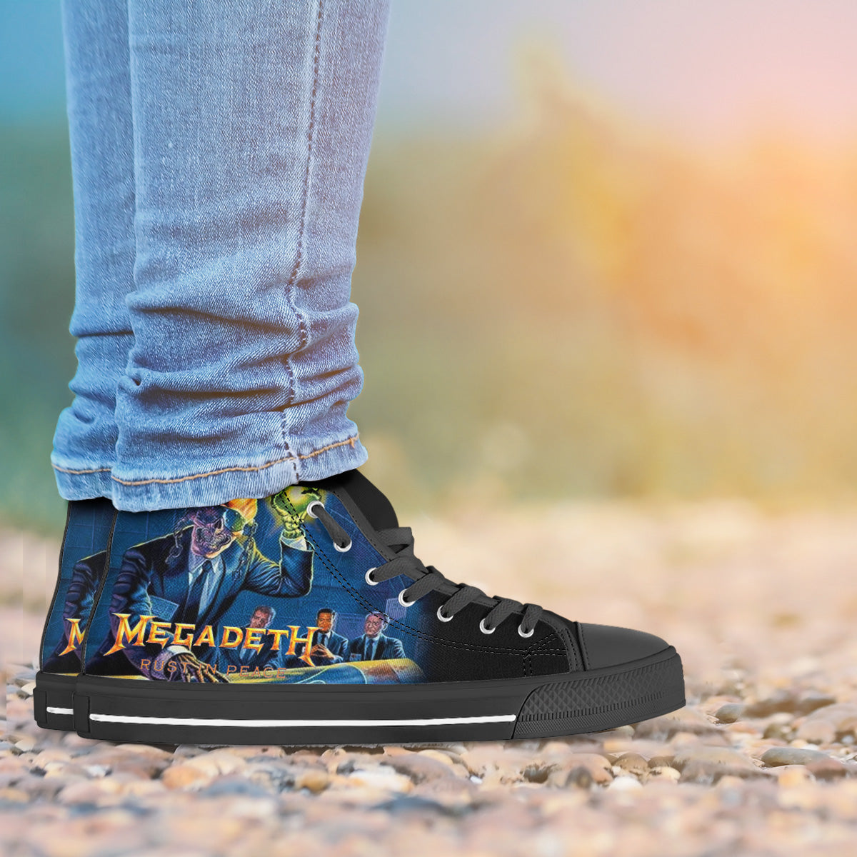 Ideafootwear Megadeth High Top Canvas Sneakers Shoes For Men And Women