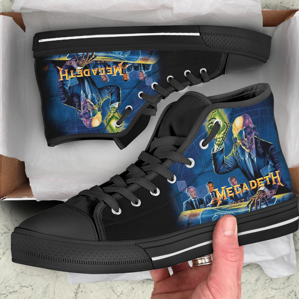 Ideafootwear Megadeth High Top Canvas Sneakers Shoes For Men And Women