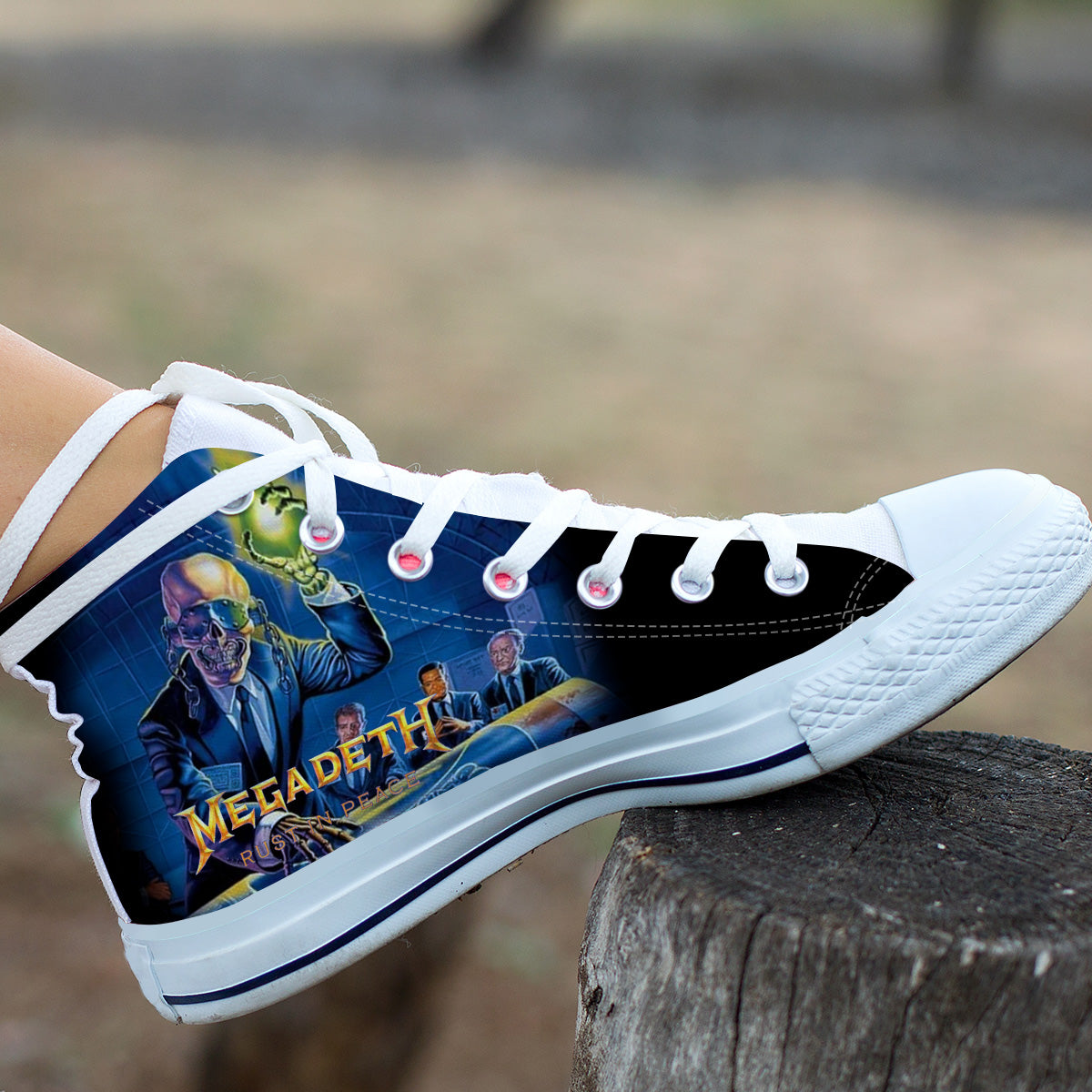 Ideafootwear Megadeth High Top Canvas Sneakers Shoes For Men And Women