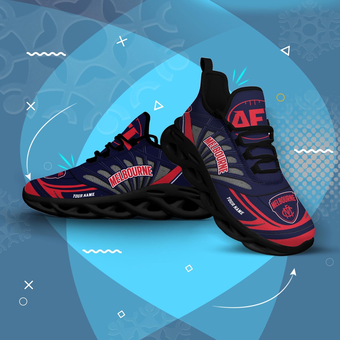 Ideafootwear Melbourne Football Club Max Soul Shoes Sneakers For Men And Women