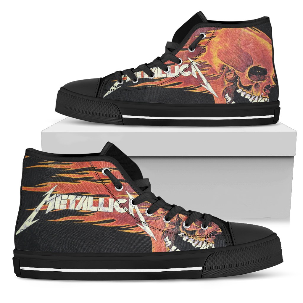 Ideafootwear Metallica High Top Canvas Sneakers Shoes For Men And Women