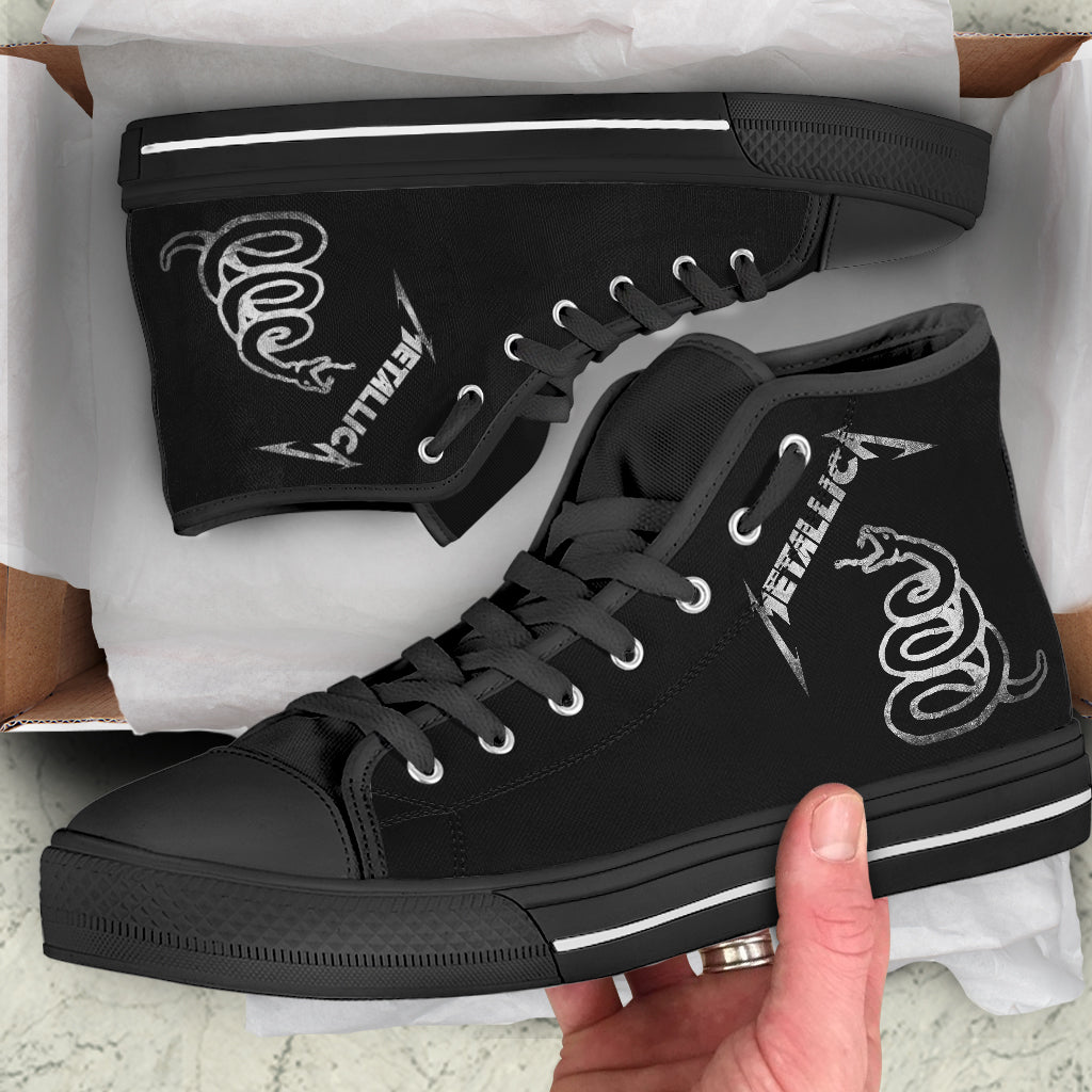 Ideafootwear Metallica High Top Canvas Sneakers Shoes For Men And Women