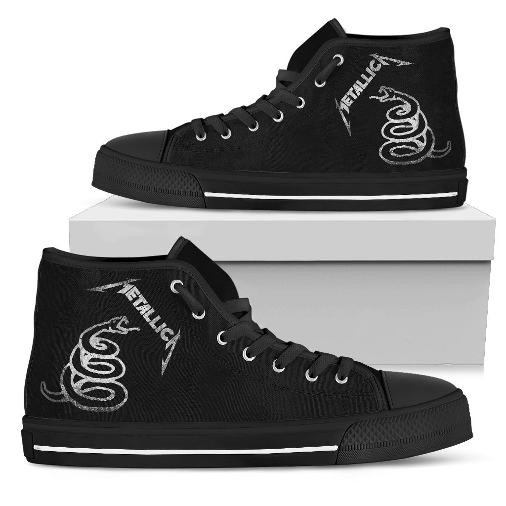 Ideafootwear Metallica High Top Canvas Sneakers Shoes For Men And Women