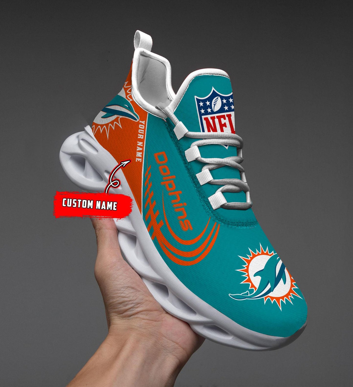 Ideafootwear Miami Dolphins Max Soul Shoes Sneakers For Men And Women