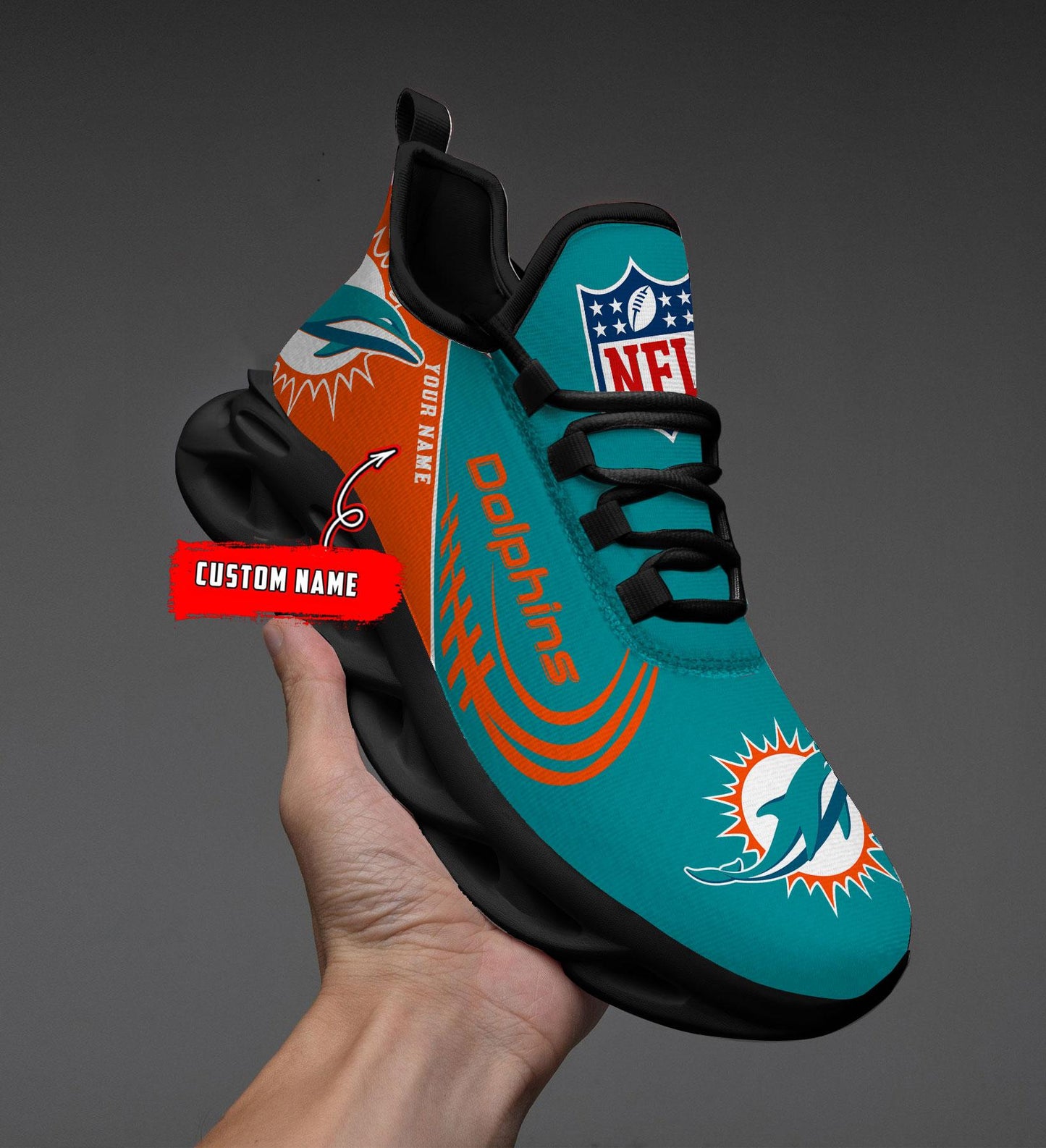Ideafootwear Miami Dolphins Max Soul Shoes Sneakers For Men And Women