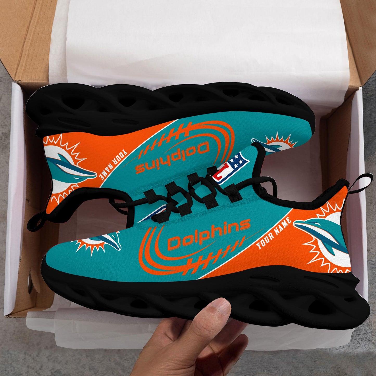 Ideafootwear Miami Dolphins Max Soul Shoes Sneakers For Men And Women