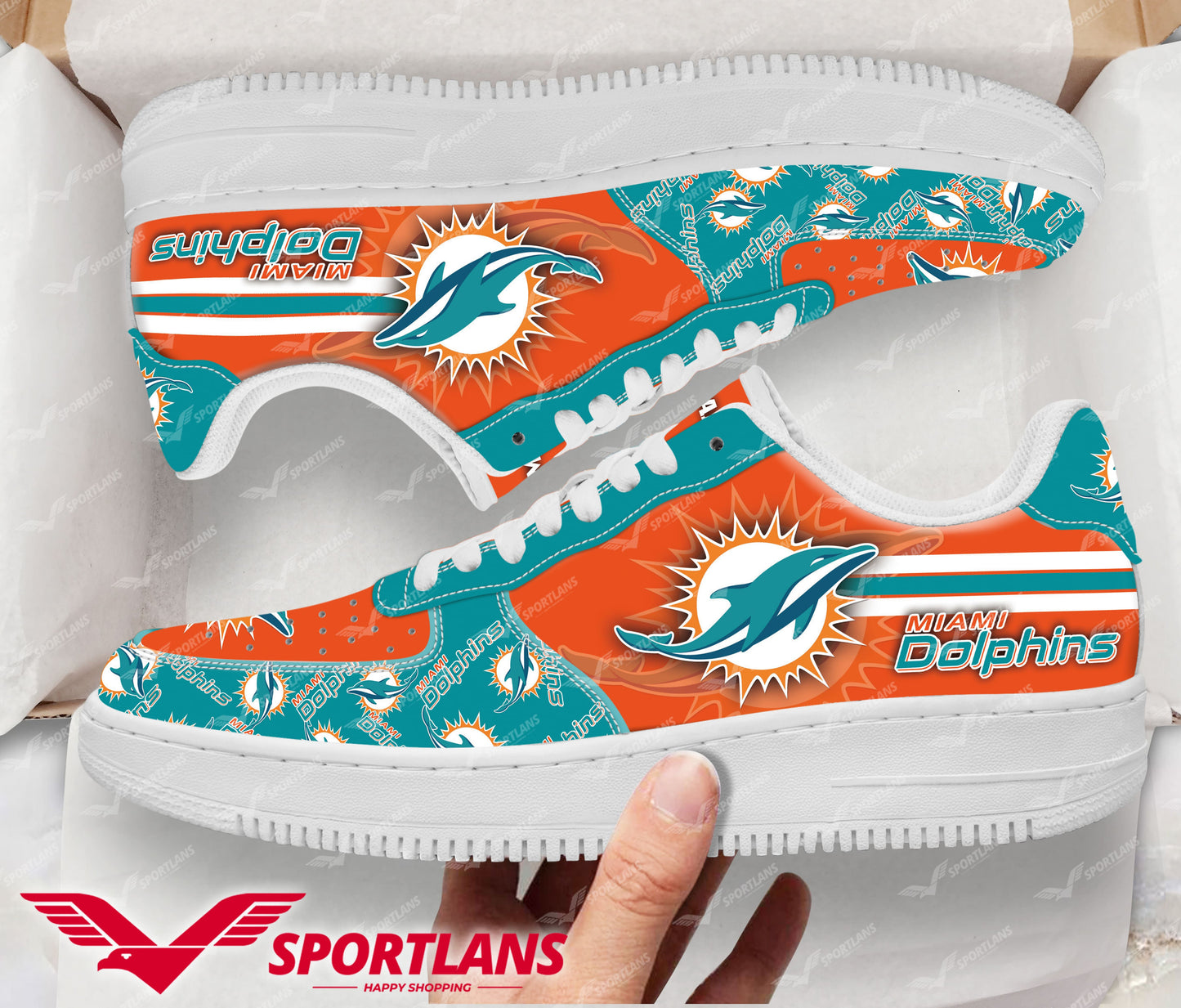 Ideafootwear Miami Dolphins NFL Air Low-Top Sneakers Shoes For Men And Women