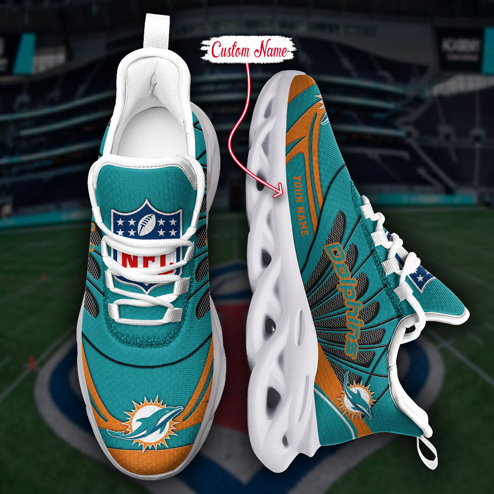Ideafootwear Miami Dolphins NFL Max Soul Shoes Sneakers For Men And Women